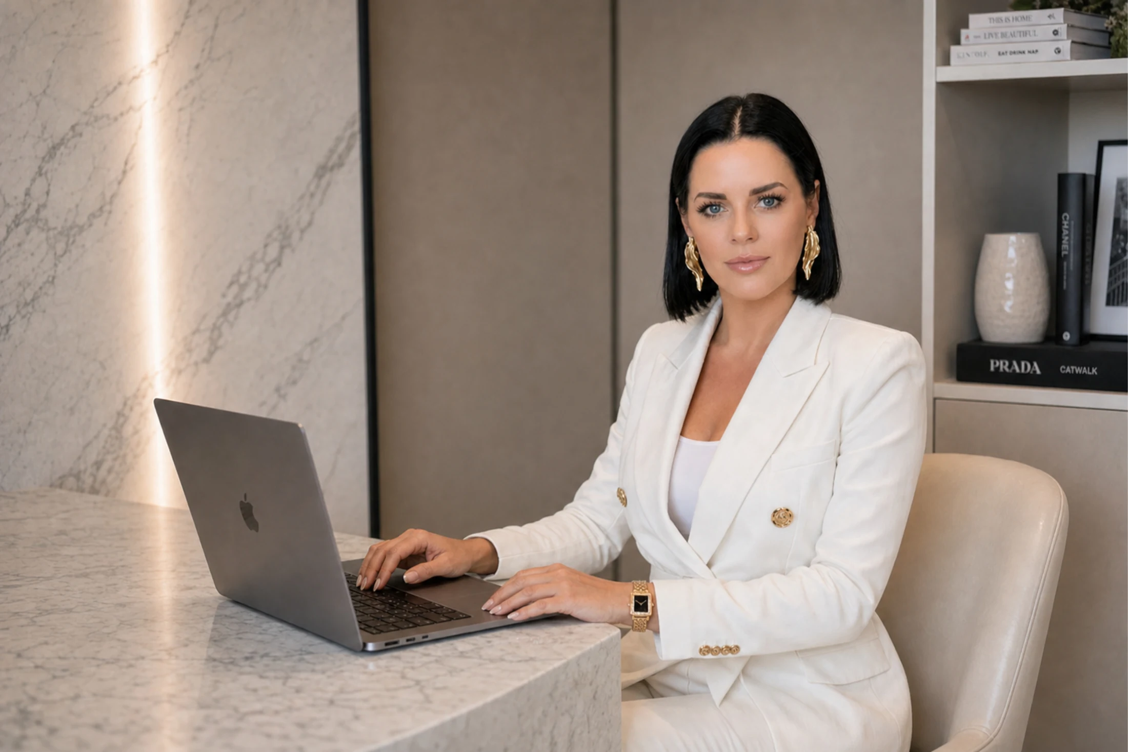 Anaí Valentina trabalhando com o seu computador